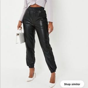 Missguided Faux Leather Joggers
